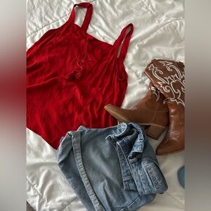 L red banana republic tank